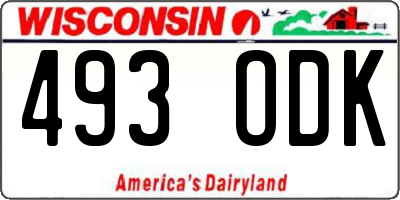 WI license plate 493ODK