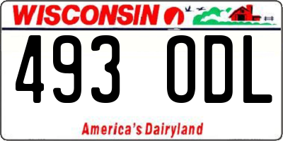 WI license plate 493ODL