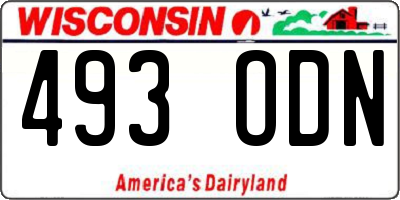 WI license plate 493ODN