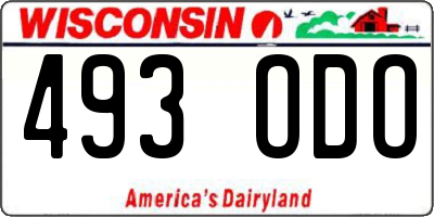 WI license plate 493ODO