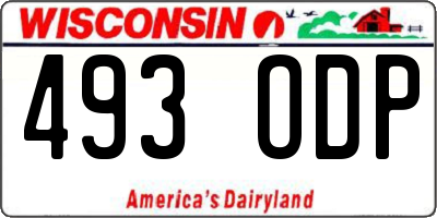 WI license plate 493ODP