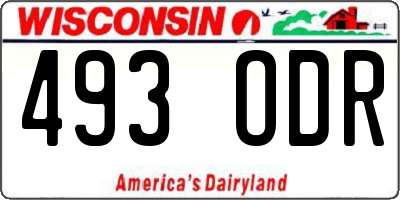 WI license plate 493ODR