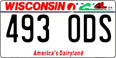 WI license plate 493ODS