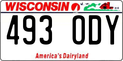 WI license plate 493ODY