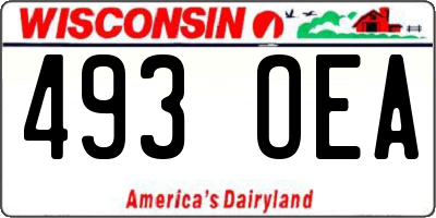 WI license plate 493OEA