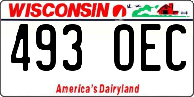 WI license plate 493OEC