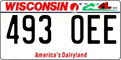WI license plate 493OEE