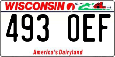 WI license plate 493OEF