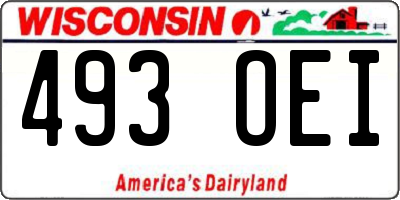 WI license plate 493OEI