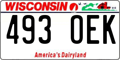 WI license plate 493OEK