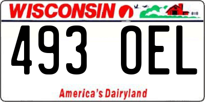 WI license plate 493OEL