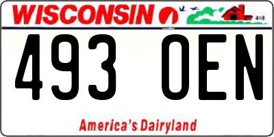 WI license plate 493OEN