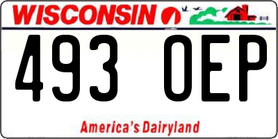 WI license plate 493OEP