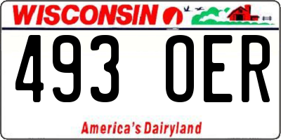 WI license plate 493OER