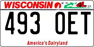 WI license plate 493OET