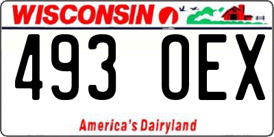 WI license plate 493OEX