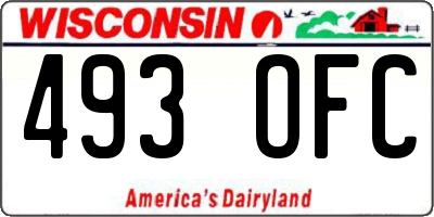 WI license plate 493OFC