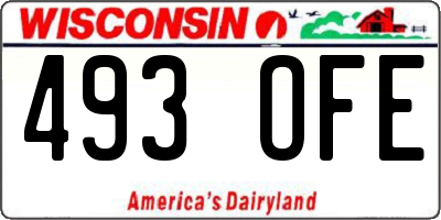 WI license plate 493OFE
