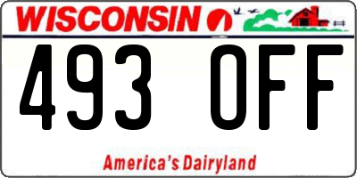WI license plate 493OFF