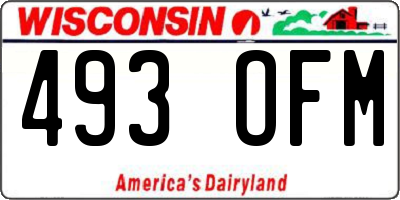 WI license plate 493OFM