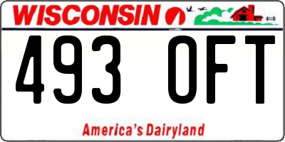 WI license plate 493OFT