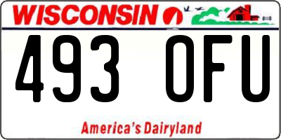 WI license plate 493OFU