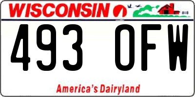WI license plate 493OFW