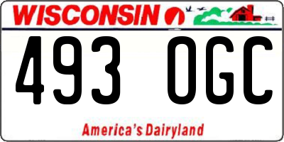 WI license plate 493OGC