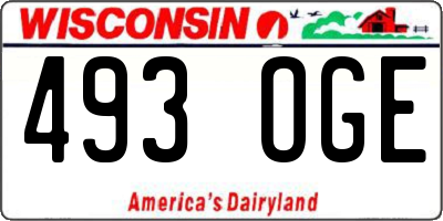 WI license plate 493OGE
