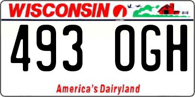 WI license plate 493OGH