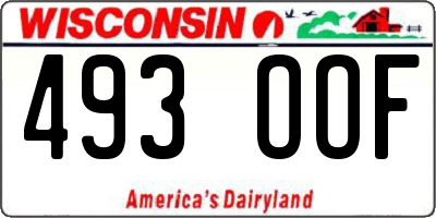 WI license plate 493OOF