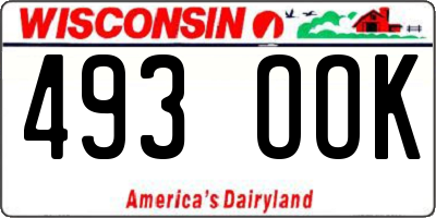 WI license plate 493OOK