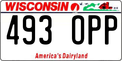 WI license plate 493OPP