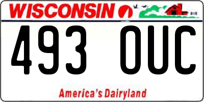 WI license plate 493OUC