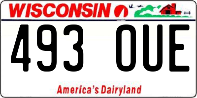 WI license plate 493OUE