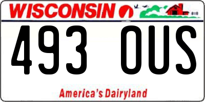 WI license plate 493OUS