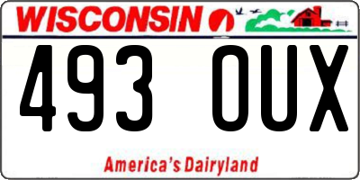 WI license plate 493OUX