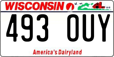 WI license plate 493OUY