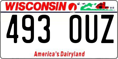 WI license plate 493OUZ