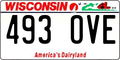 WI license plate 493OVE