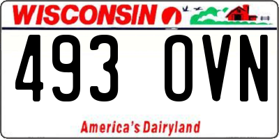 WI license plate 493OVN