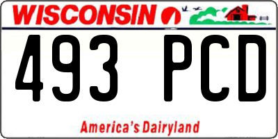 WI license plate 493PCD