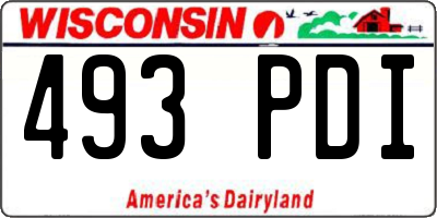 WI license plate 493PDI