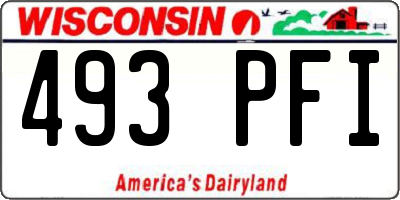 WI license plate 493PFI