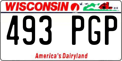 WI license plate 493PGP