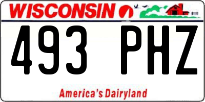 WI license plate 493PHZ