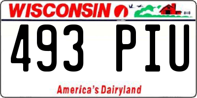 WI license plate 493PIU