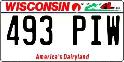 WI license plate 493PIW