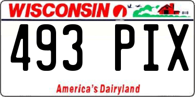 WI license plate 493PIX