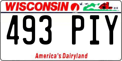 WI license plate 493PIY